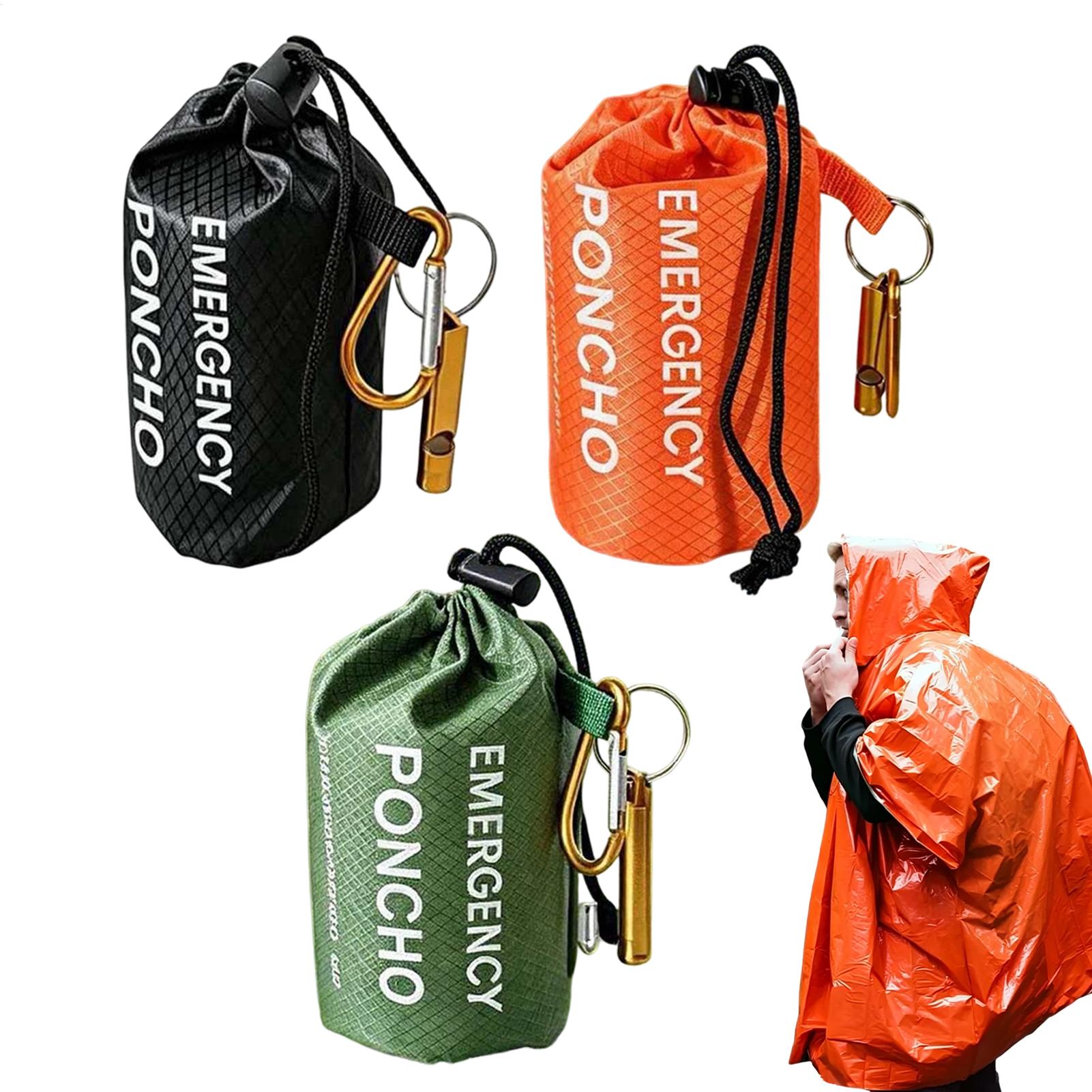 3 peças: Poncho de chuva de em - Survival Blanket Reflective avaliação e preço