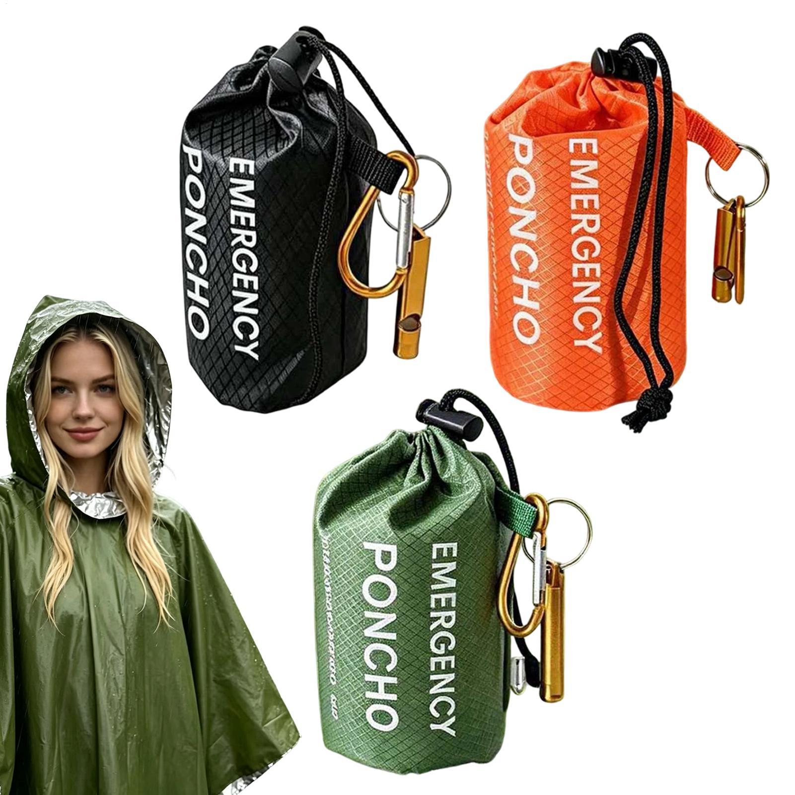 3 peças: Poncho de chuva de em - Survival Blanket Reflective avaliação e preço