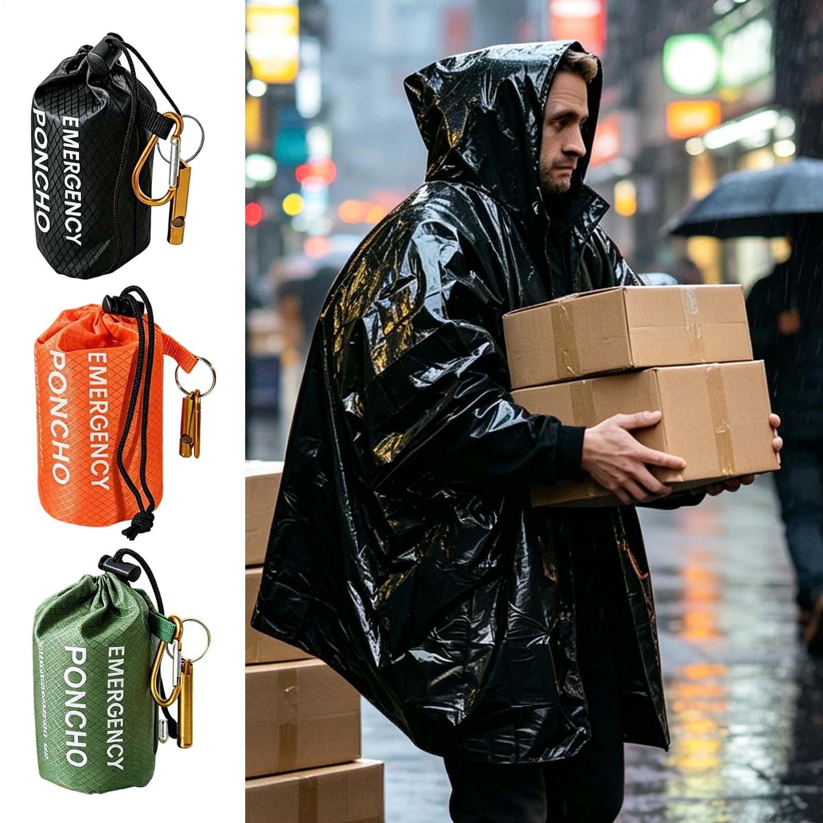 3 peças: Poncho de chuva de em - Survival Blanket Reflective avaliação e preço